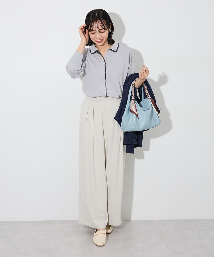 Green Parks「ここちニット衿付き配色プルオーバー」|ニット・セーター|