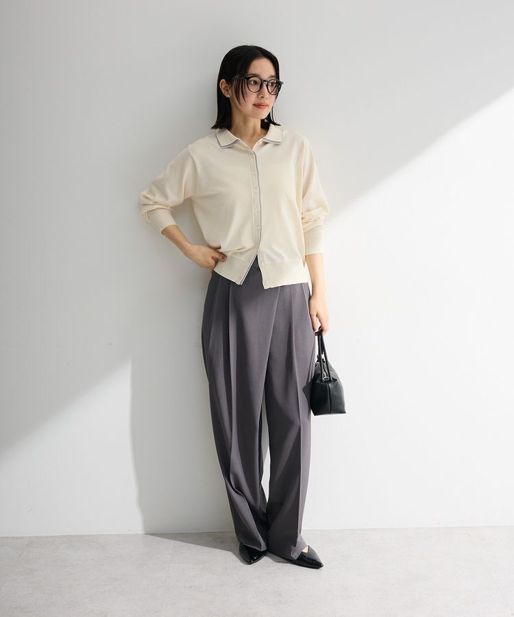 Green Parks「ここちニット衿付き配色プルオーバー」|ニット・セーター|