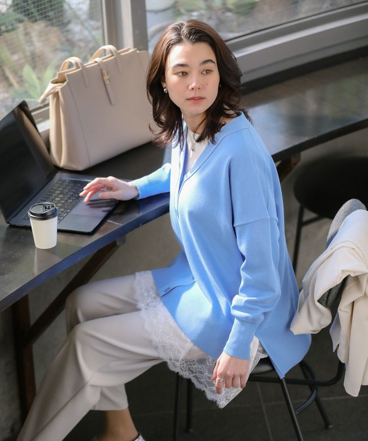 Green Parks「ここちニットVネックカーディガン」|カーディガン|