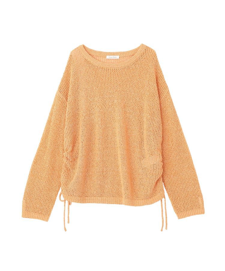 Green Parks「サイドシャーリング透かし編みニットプルオーバー」|ニット・セーター|