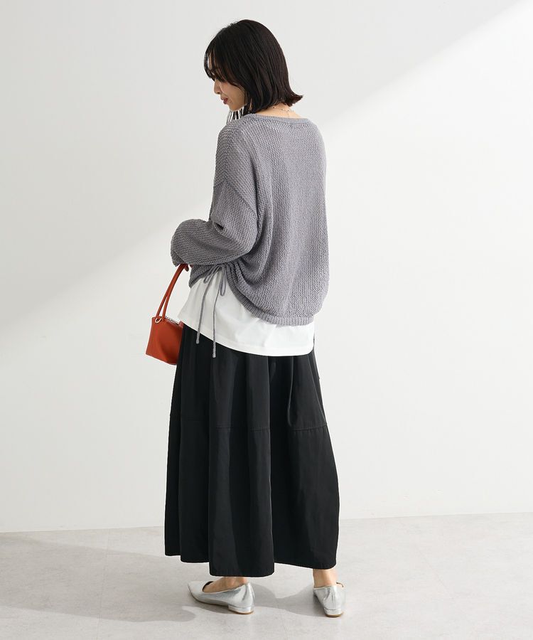 Green Parks「サイドシャーリング透かし編みニットプルオーバー」|ニット・セーター|