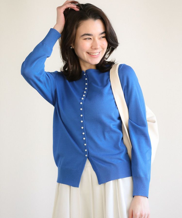 Green Parks「パール調ボタン付き2WAYニットプルオーバー」|ニット・セーター|