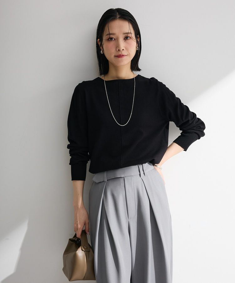 Green Parks「パール調ボタン付き2WAYニットプルオーバー」|ニット・セーター|