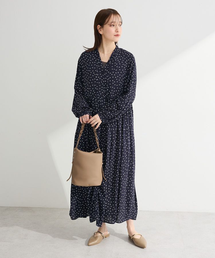 Green Parks「スキッパーギャザーワンピース」|ワンピース|