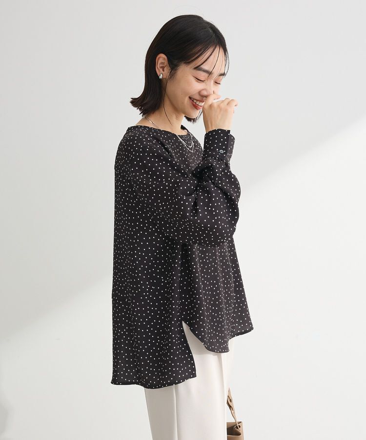 Green Parks「ドットイージーケアバックスリットブラウス」|シャツ・ブラウス|