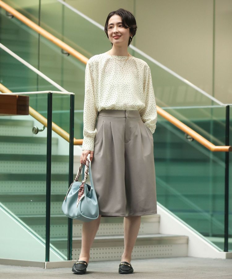 Green Parks「ドットイージーケアバックスリットブラウス」|シャツ・ブラウス|