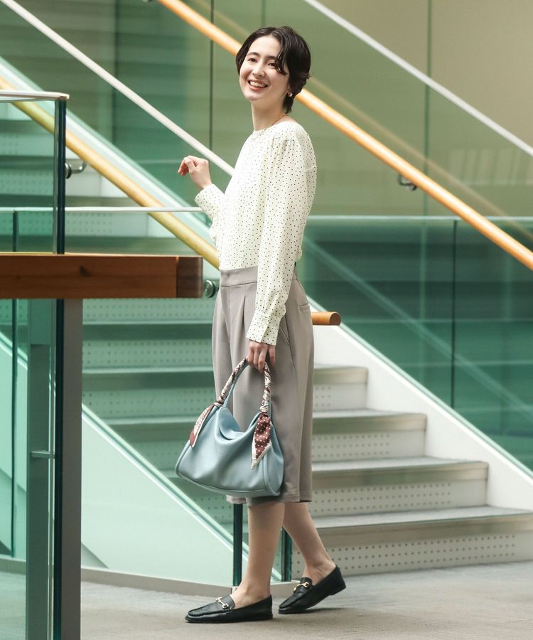 Green Parks「ドットイージーケアバックスリットブラウス」|シャツ・ブラウス|