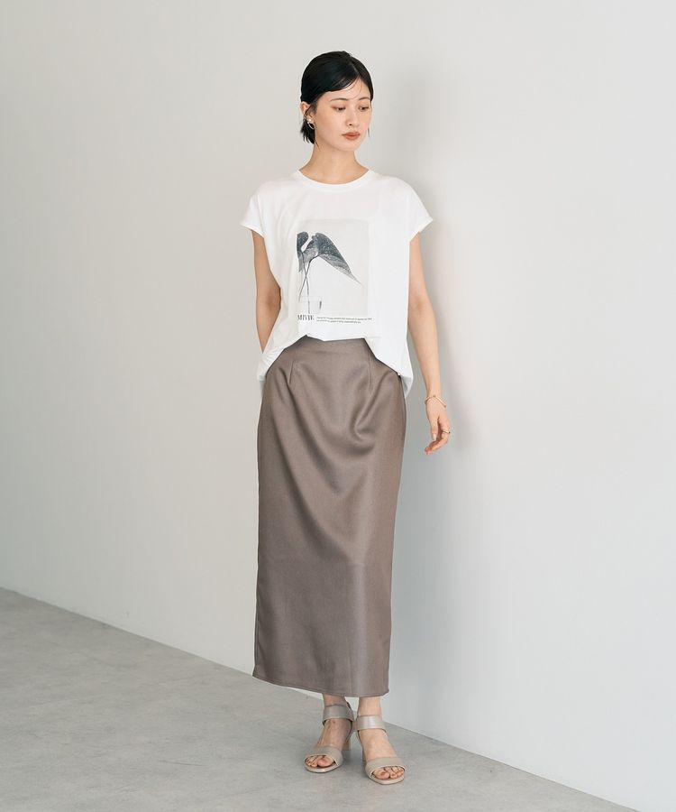 YECCA VECCA「シャイニーロングスカート」|タイト|