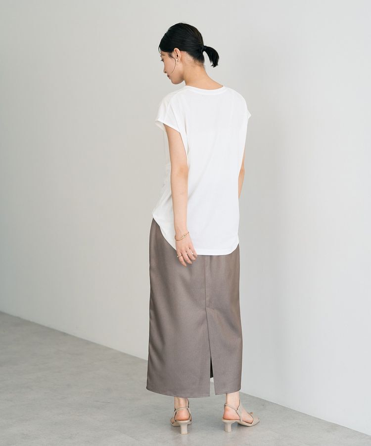 YECCA VECCA「シャイニーロングスカート」|タイト|