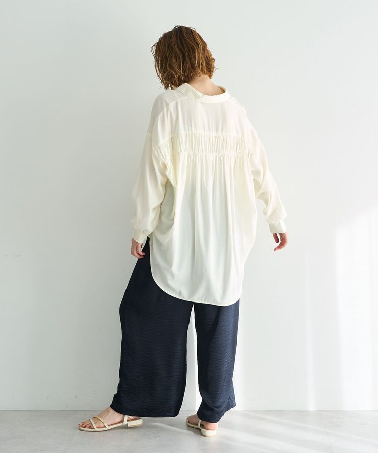 YECCA VECCA「バックギャザーロングシャツ」|シャツ・ブラウス|