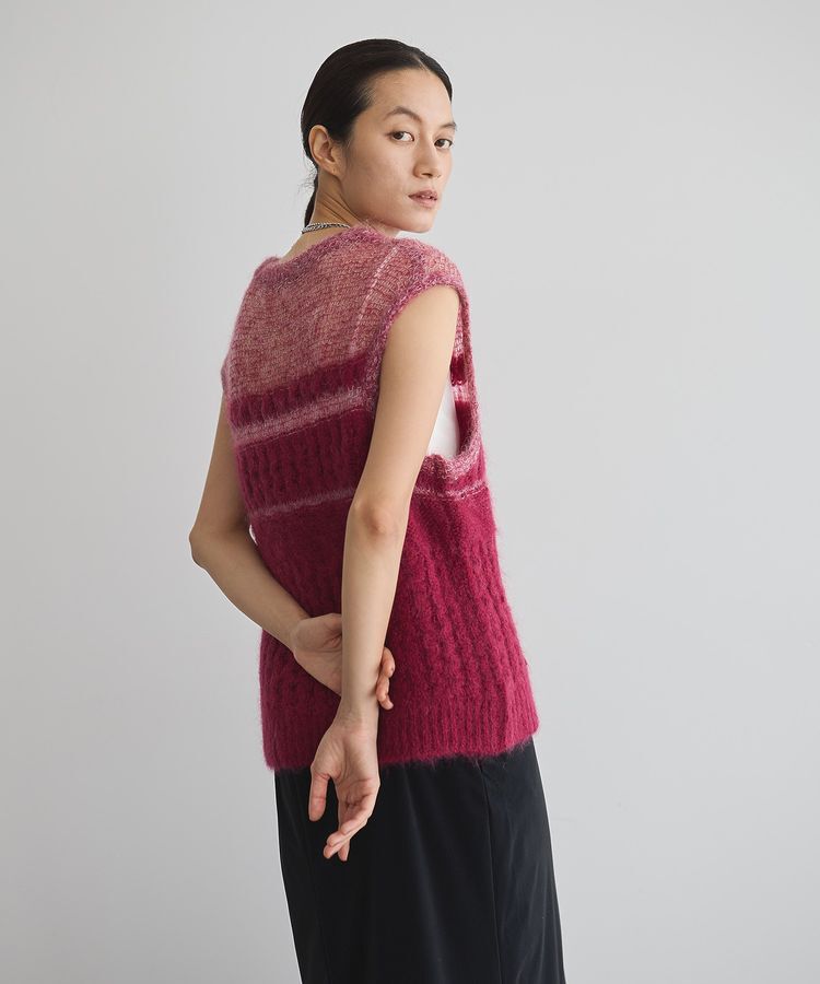 GARAGE OF GOOD CLOTHING「モヘア混ケーブル切り替えノースリーブプルオーバー」|ニット・セーター|