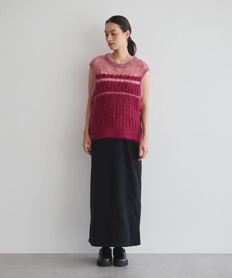 GARAGE OF GOOD CLOTHING「モヘア混ケーブル切り替えノースリーブプルオーバー」|ニット・セーター|