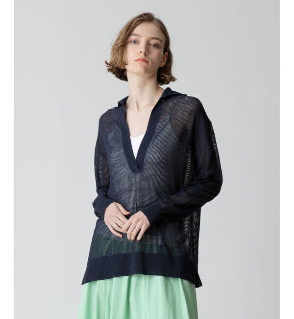 allureville「シアーカノコスキッパーネック プルオーバー」|ニット・セーター|