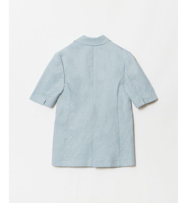 allureville「【セットアップ対応可能】リネンコンシャークスキンハーフスリーブジャケット」|テーラードジャケット|