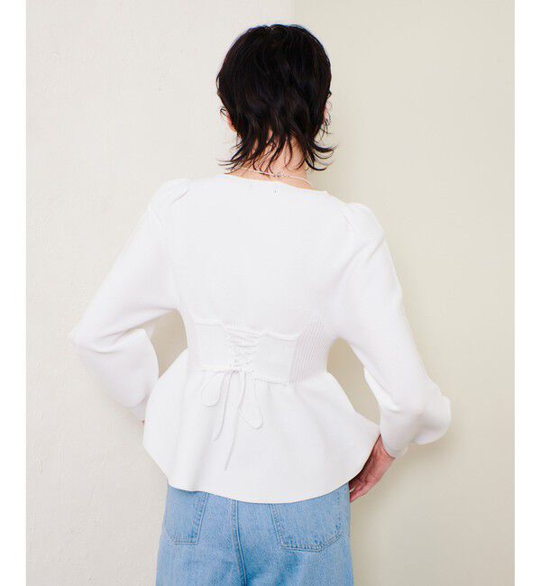 allureville「バックレースアッププルオーバー」|ニット・セーター|