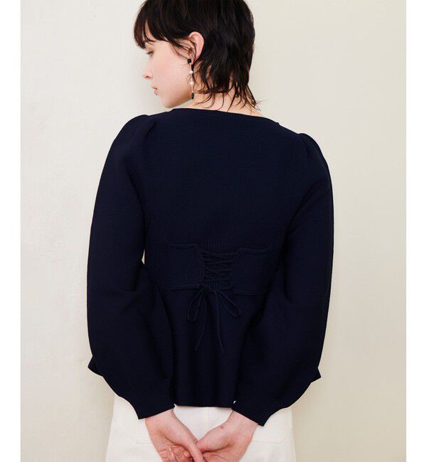 allureville「バックレースアッププルオーバー」|ニット・セーター|