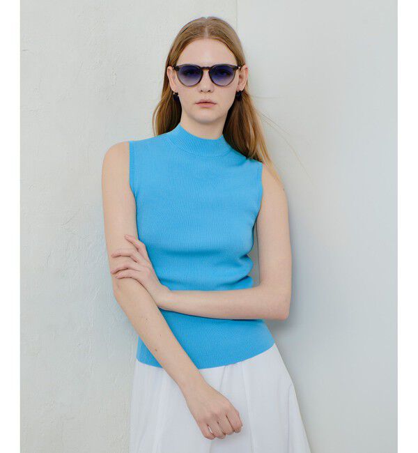 allureville「バック釦プルオーバー」|ニット・セーター|ブルー