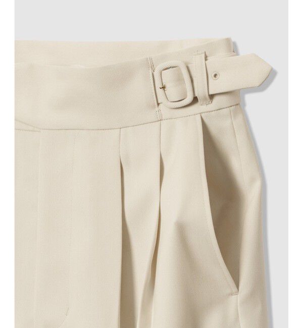 allureville「ウール混サテンハイウエストパンツ」|チノ|