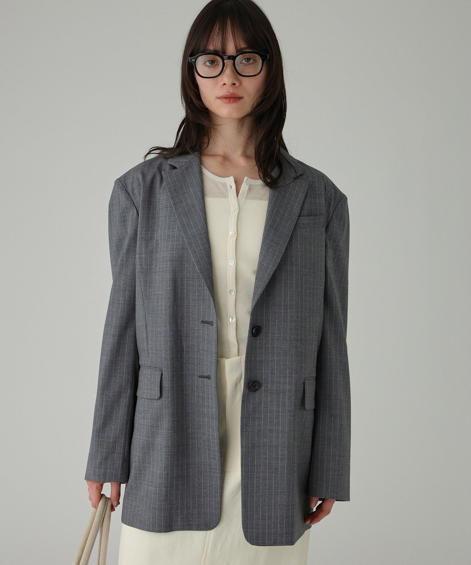 BABYLONE「【多機能素材】シングルオーバージャケット」|テーラードジャケット|ｽﾄﾗｲﾌﾟ