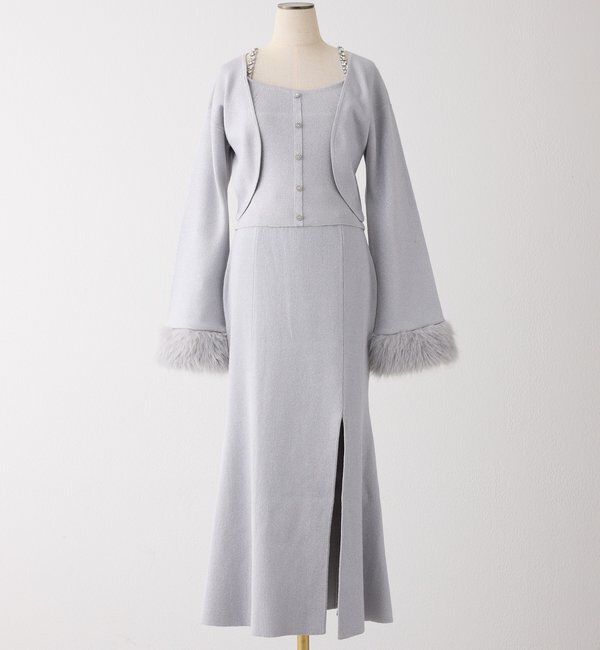  「袖ファーボレロ+キラキラビスチェSET」|ニット・セーター|