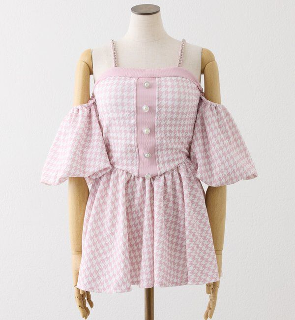  「swimwear/オフショルミニワンピース（2点セット)」|その他|ピンク系その他