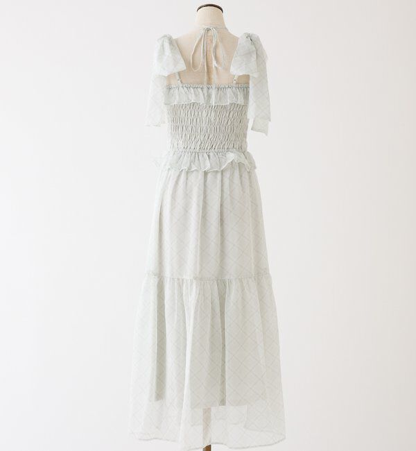  「【SMサイズ展開あり】肩リボンシャーリングキャミワンピ」|ワンピース|