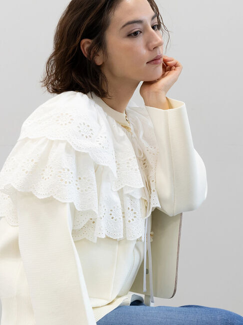 Te chichi「カットワークレースレイヤードボレロ」|シャツ・ブラウス|オフホワイト