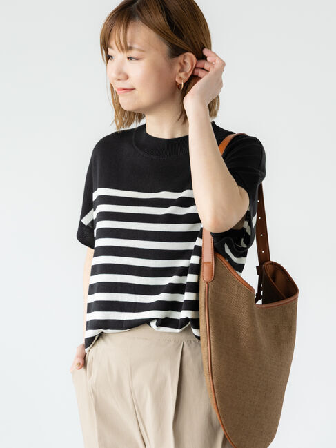 Lugnoncure「チューリップスリーブニット」|ニット・セーター|ブラック