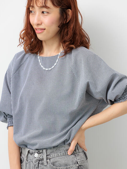 Lugnoncure「アソート袖口シャーリングブラウス」|シャツ・ブラウス|オフホワイト