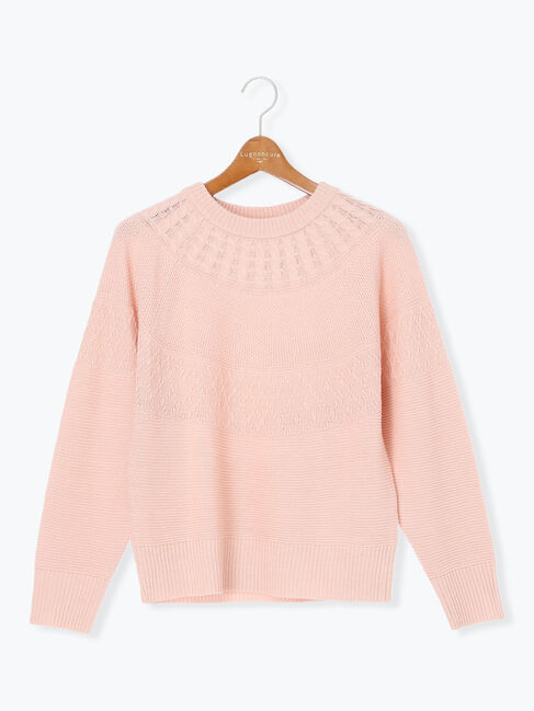 Lugnoncure「求心柄編みクルーネックニット」|ニット・セーター|