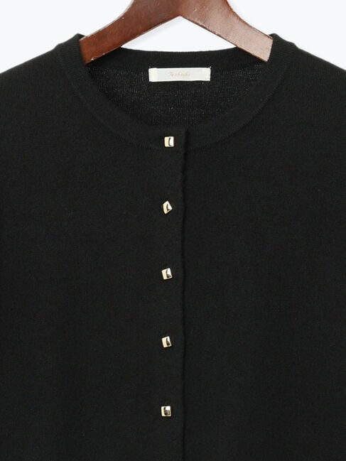 Te chichi「メタルスクエア釦クルーネックカーディガン」|カーディガン|