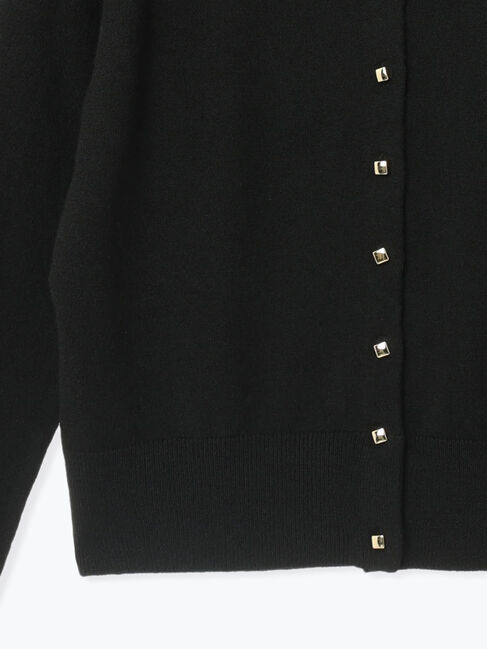 Te chichi「メタルスクエア釦クルーネックカーディガン」|カーディガン|