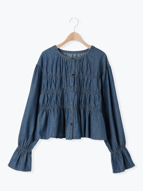 Samansa Mos2「デニム/ツイルシャーリングブラウス」|シャツ・ブラウス|