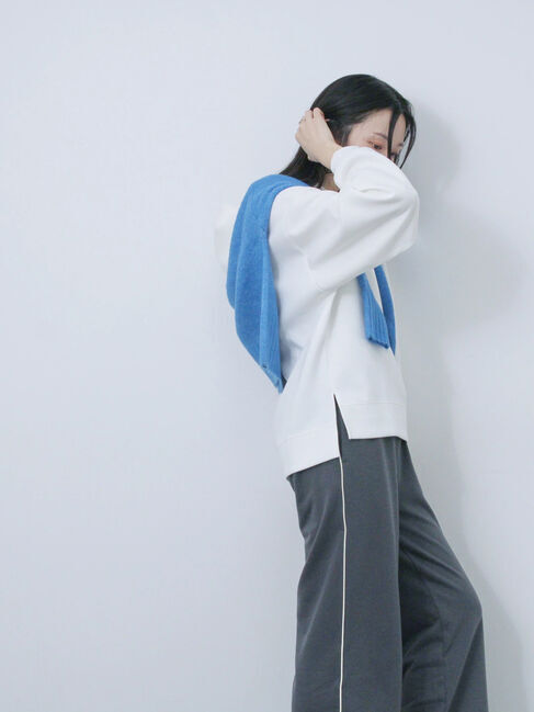 Samansa Mos2 blue「ダンボールパーカー」|Tシャツ・カットソー|