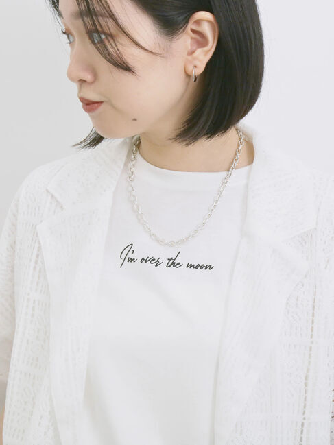 Samansa Mos2 blue「◎【接触冷感】ロゴプリントチュニック」|Tシャツ・カットソー|