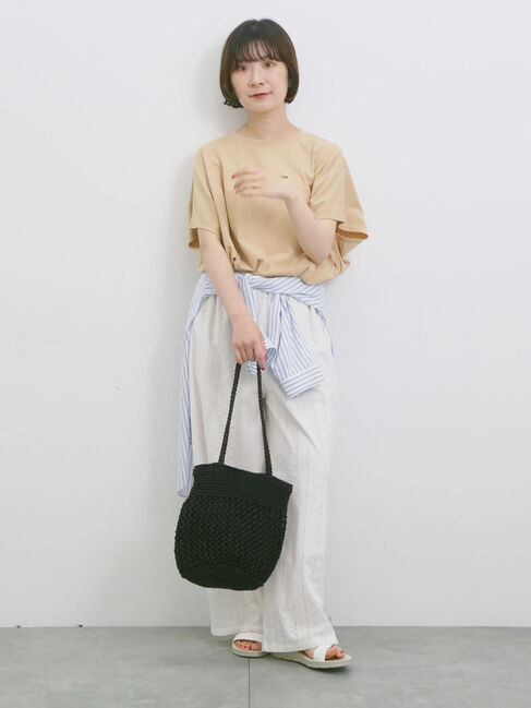 Samansa Mos2 blue「◎【接触冷感】ロゴプリントチュニック」|Tシャツ・カットソー|