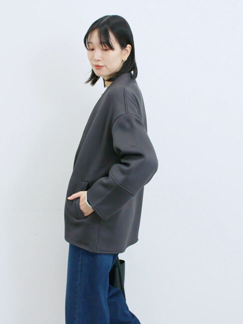 Samansa Mos2 blue「【マシンウォッシャブル】マルチスタイルボンディングブルゾン」|ブルゾン・スタジャン|