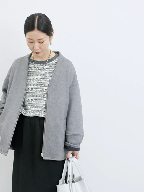 Samansa Mos2 blue「【マシンウォッシャブル】マルチスタイルボンディングブルゾン」|ブルゾン・スタジャン|