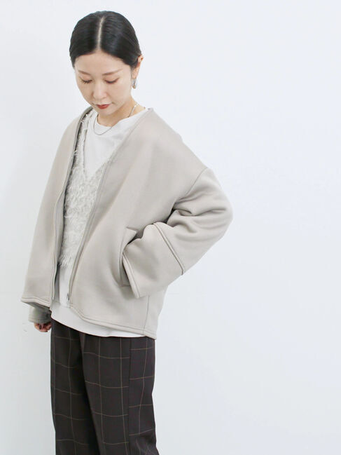 Samansa Mos2 blue「【マシンウォッシャブル】マルチスタイルボンディングブルゾン」|ブルゾン・スタジャン|