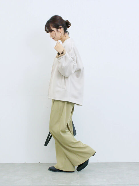 Samansa Mos2 blue「【マシンウォッシャブル】マルチスタイルボンディングブルゾン」|ブルゾン・スタジャン|