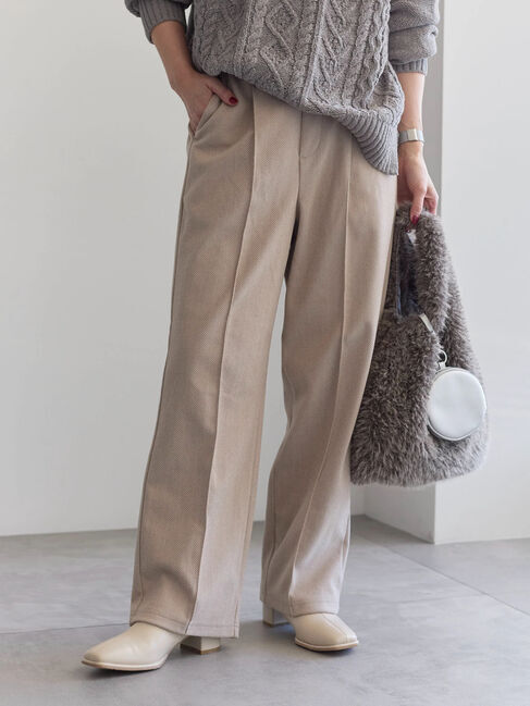 Samansa Mos2 blue「ヘリンボーンストレートパンツ」|その他|