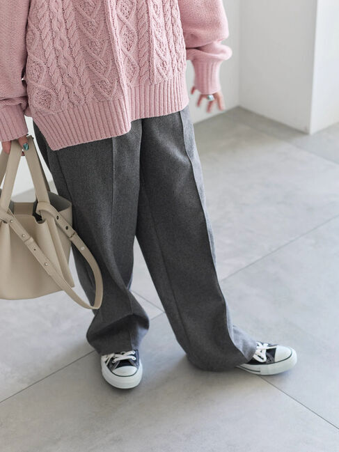 Samansa Mos2 blue「ヘリンボーンストレートパンツ」|その他|