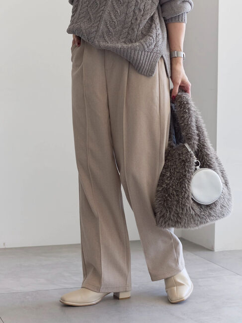 Samansa Mos2 blue「ヘリンボーンストレートパンツ」|その他|