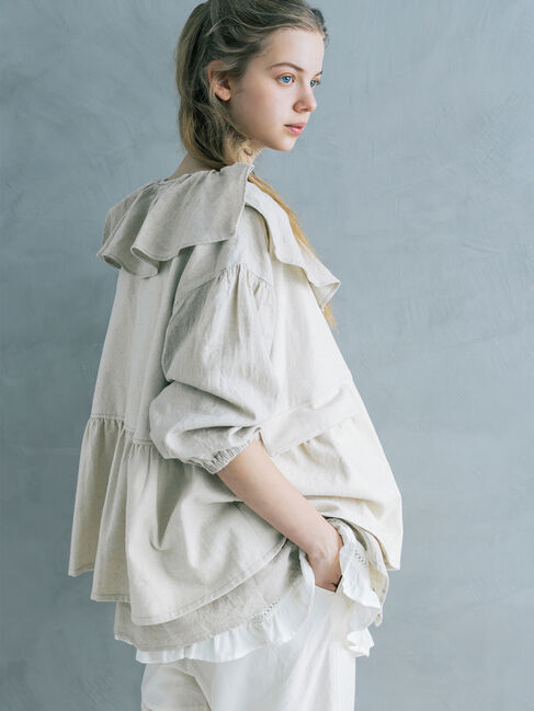 Samansa Mos2「【Cross&times;Linen】セーラーカラーブラウス」|シャツ・ブラウス|