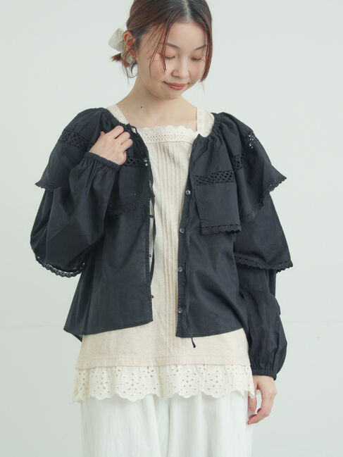 Samansa Mos2「レースボレロブラウス」|シャツ・ブラウス|