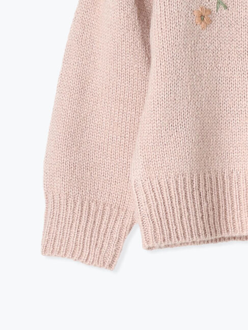  「【マシンウォッシャブル】花刺繍ニットプルオーバー」|ニット・セーター|