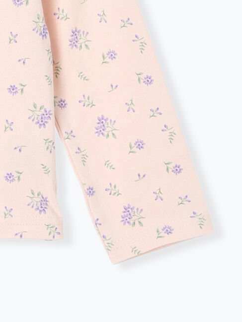 Samansa Mos2 Lagom「肩フリル花柄ロンT」|Tシャツ・カットソー|