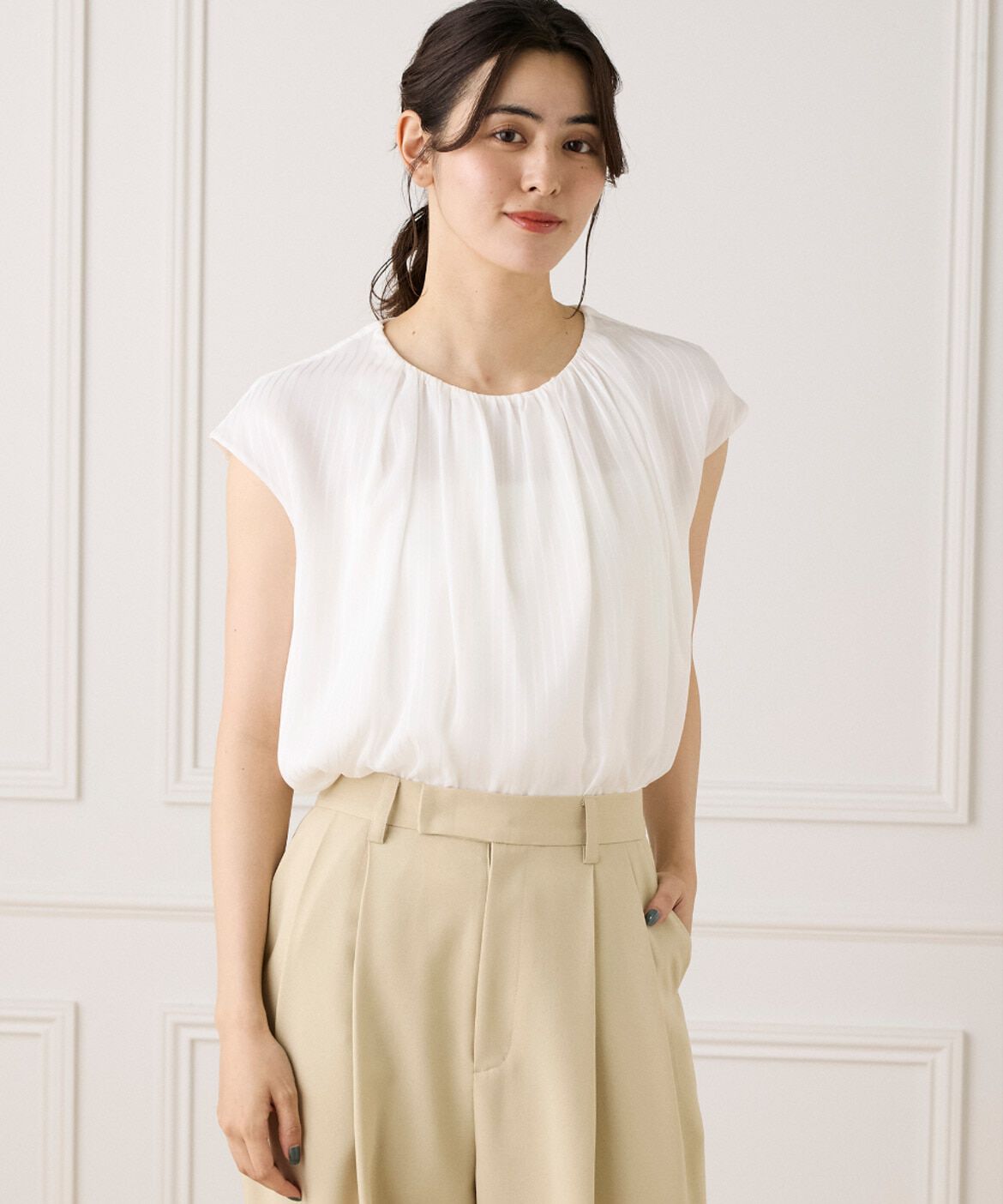 INED「シアーストライプブラウス　」|シャツ・ブラウス|