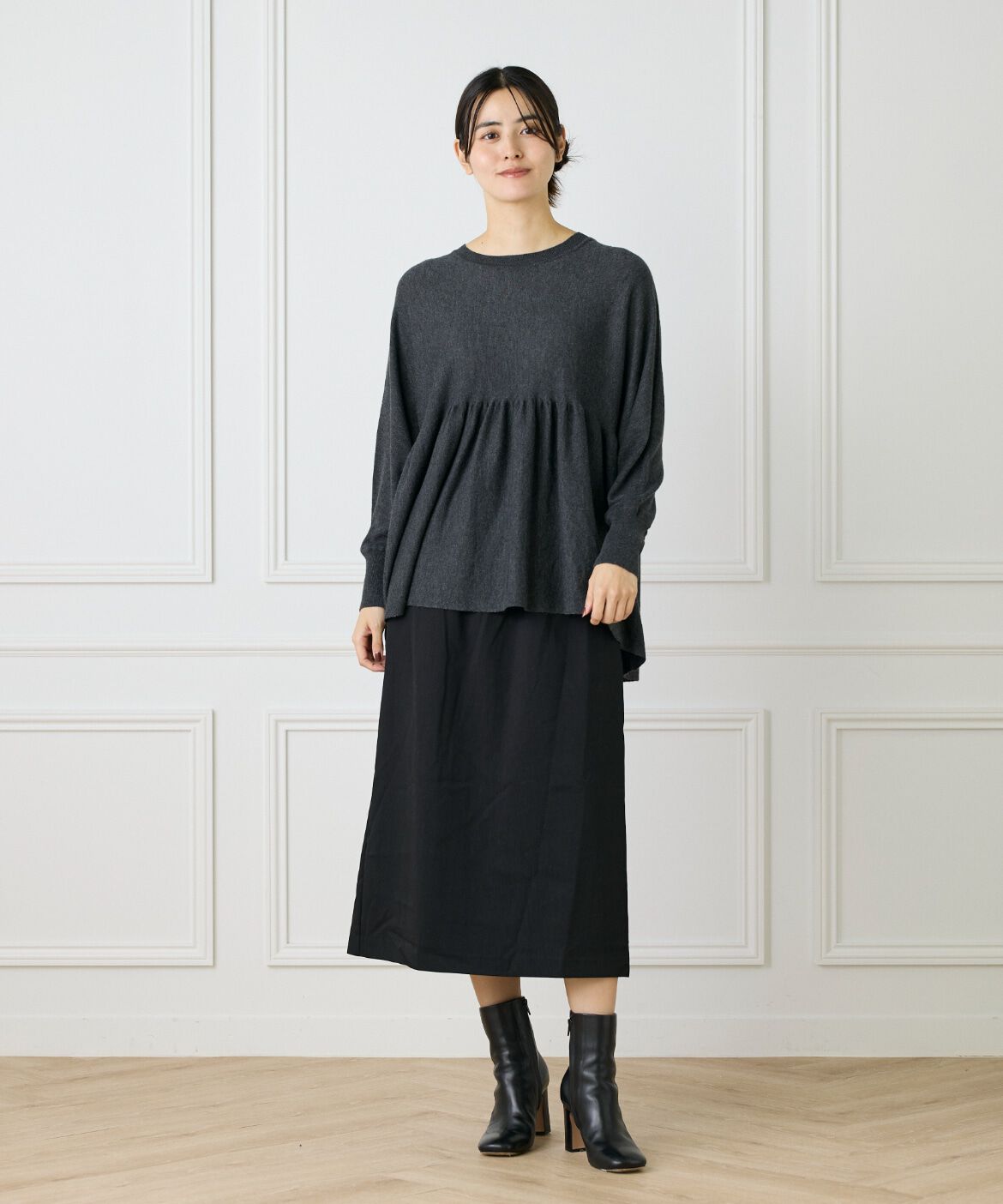 Le Souk「《大きいサイズ》細タイベルト付きAラインスカート」|タイト|