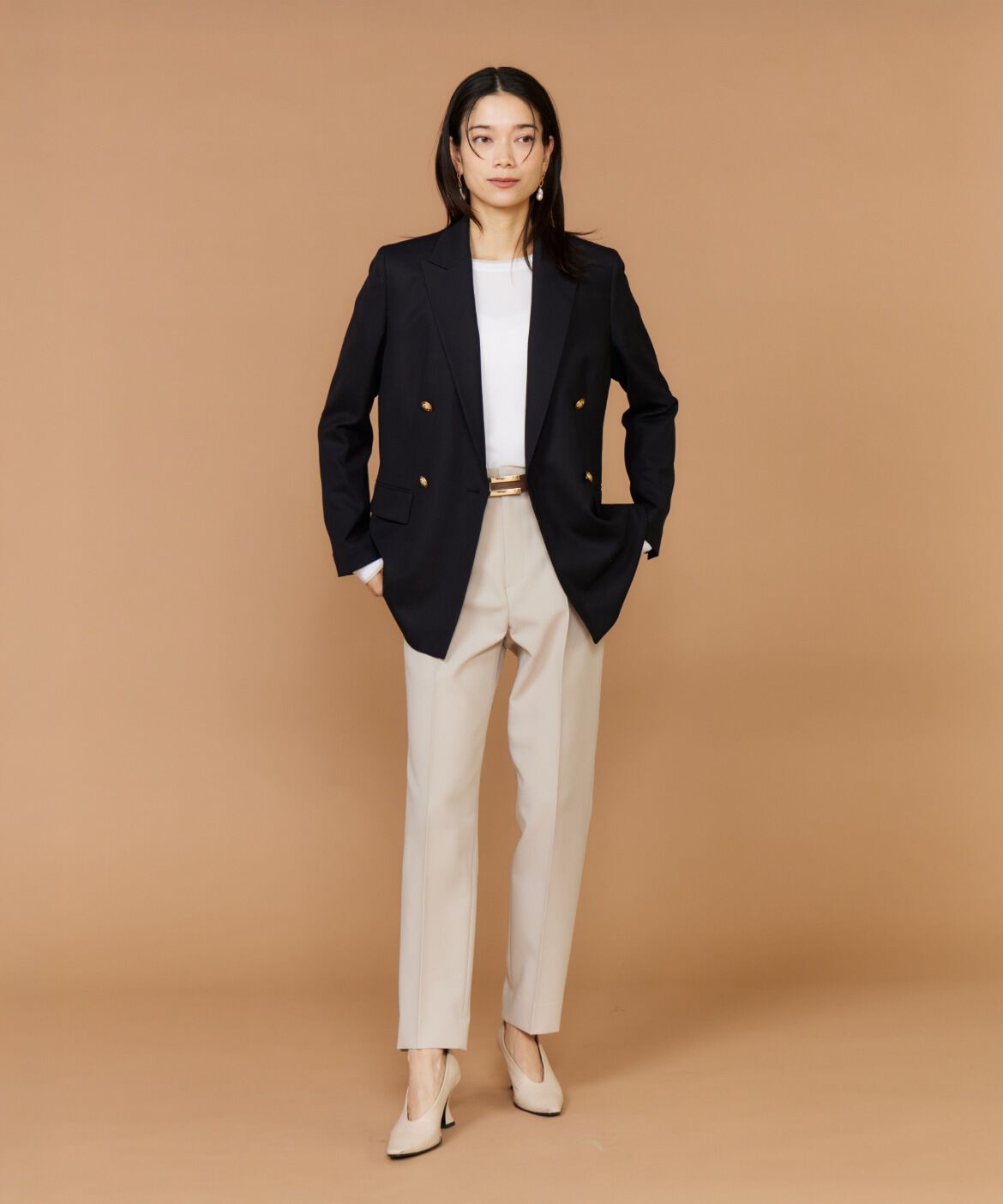 INED「《大きいサイズ》ダブルブレストジャケット」|テーラードジャケット|